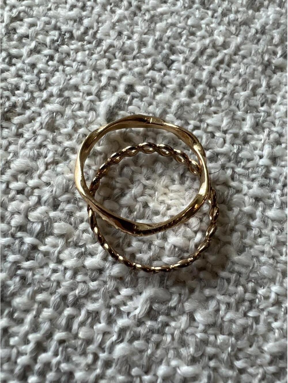 Two Women's Gold Tone Stacking Rings - Picture 3 of 4